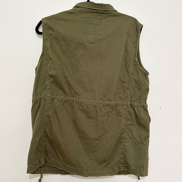 CURRENT ELLIOT Womens Size 1 The Leisure Zip Vest Gilet Military Green Utility - Picture 5 of 5